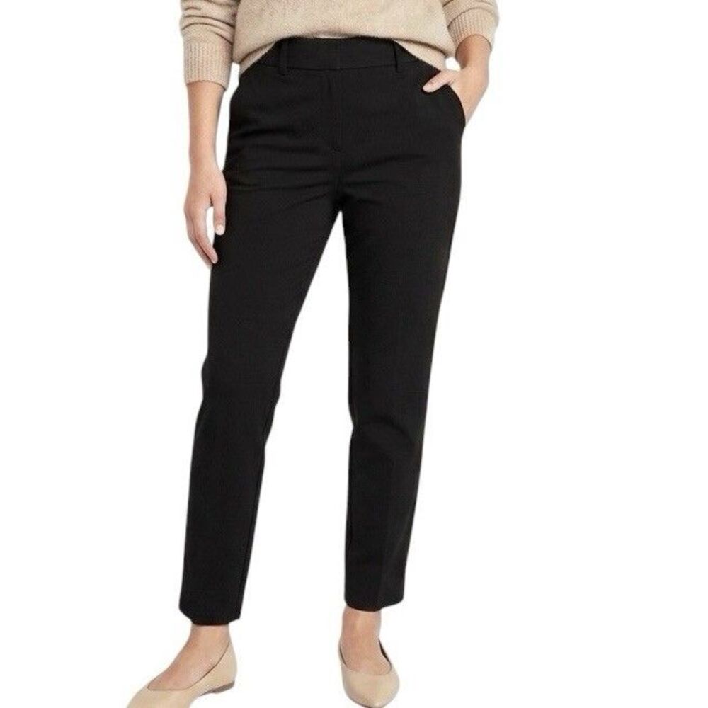 Old Navy Curvy Pixie Women's High Rise Black Minimalist Work Wear Office Sz 2